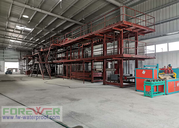 Middle capacity SBS Modified Bitumen Waterproof Sheets Production Line Machine With Automatic Winder